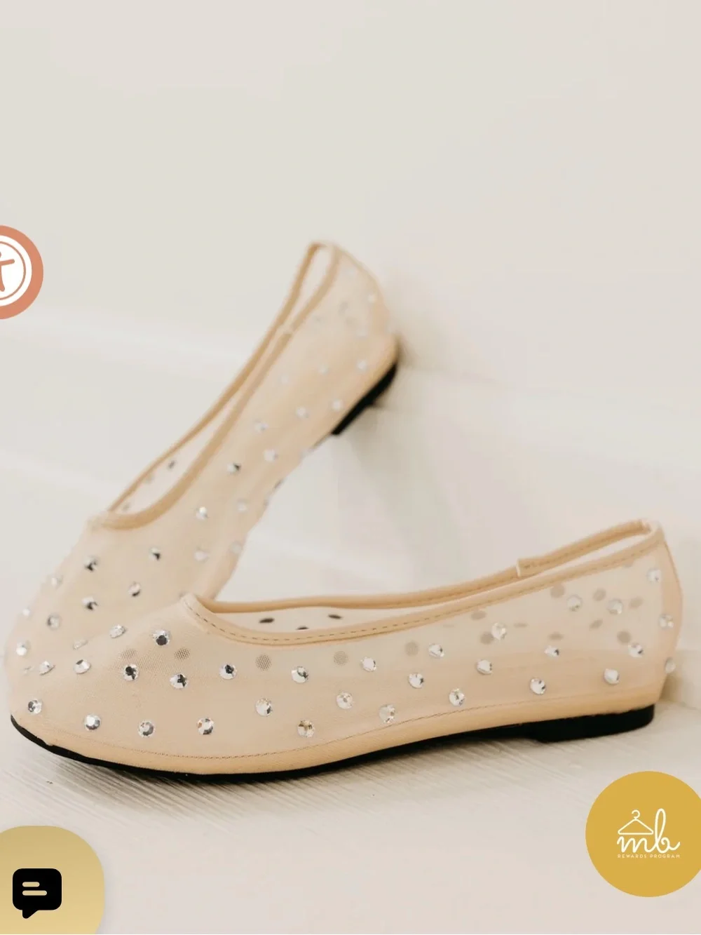 Lemonade Nude Crystal-Embellished Ballet Flats